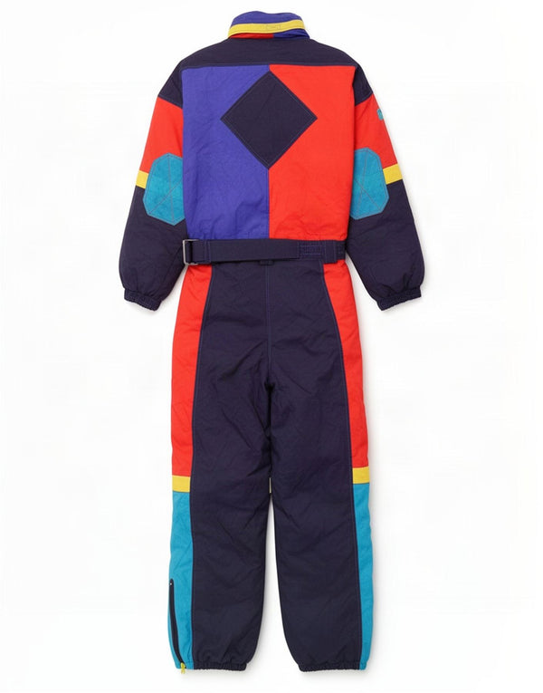 Vintage Boys Ski Jumpsuit 13-14 Years Navy Blue Colourblock Polyester