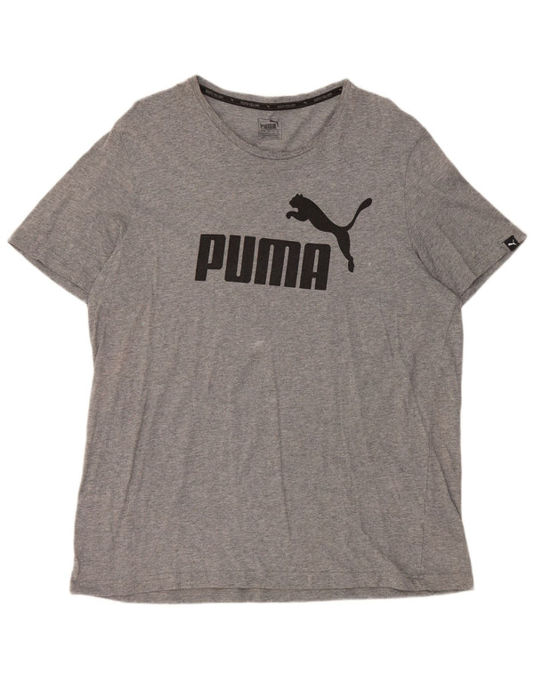 T-shirt grafica da uomo Puma Top 2XL cotone chiazzato grigio