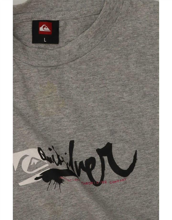 Quiksilver Mens Graphic T-Shirt Top Large Grey