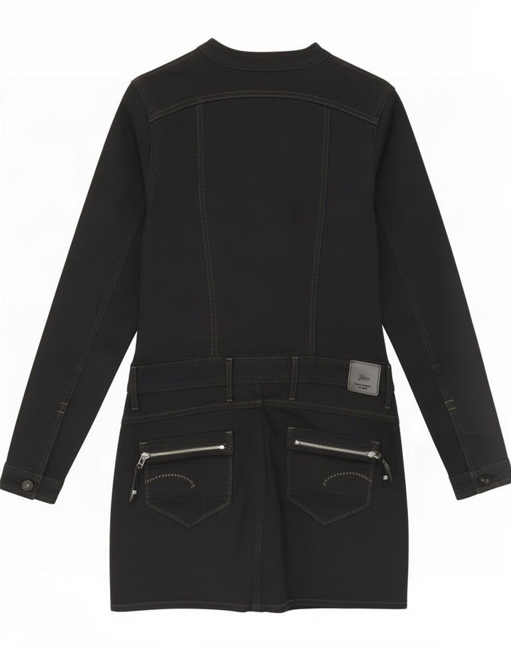 G-Star Womens Long Sleeve Basic Dress UK 12 Medium Black Cotton