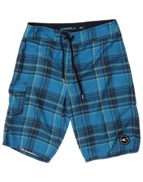 Pantaloncini da bagno da uomo O'Neill piccoli in poliestere a quadri blu