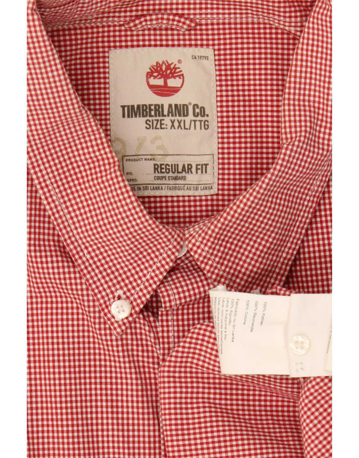 Ανδρικό πουκάμισο Timberland με κανονική εφαρμογή 2XL κόκκινο βαμβακερό Gingham