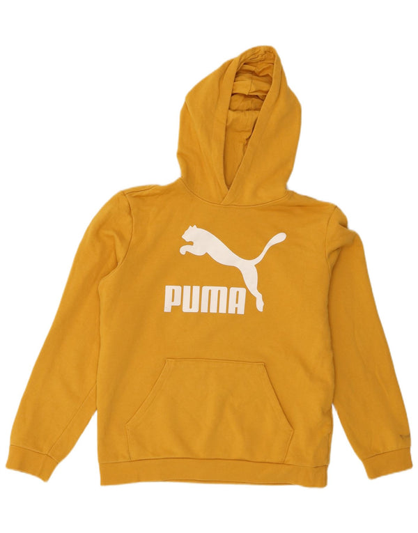 Puma piger grafisk hættetrøje 15-16 år XL gul bomuld