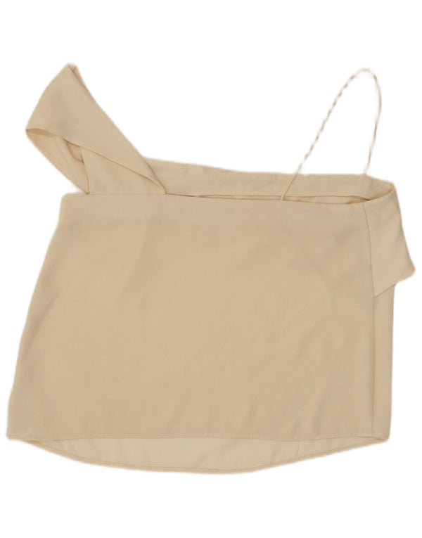 Zara Top Corto De Un Hombro Para Mujer Reino Unido 44 Grande Blanco Roto