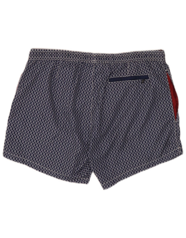 Hugo Boss Mens Graphic Swimming Shorts Medium Navy Blue Geometric Polyester