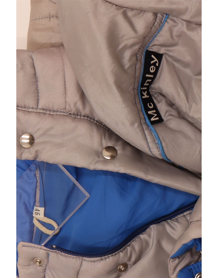 MC Kinley Mens Hooded Padded Jacket IT 46 Small Grey Polyester