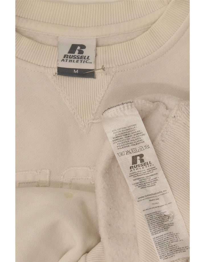 Russell Athletic Sweat-shirt graphique pour femme UK 14 Medium Off White