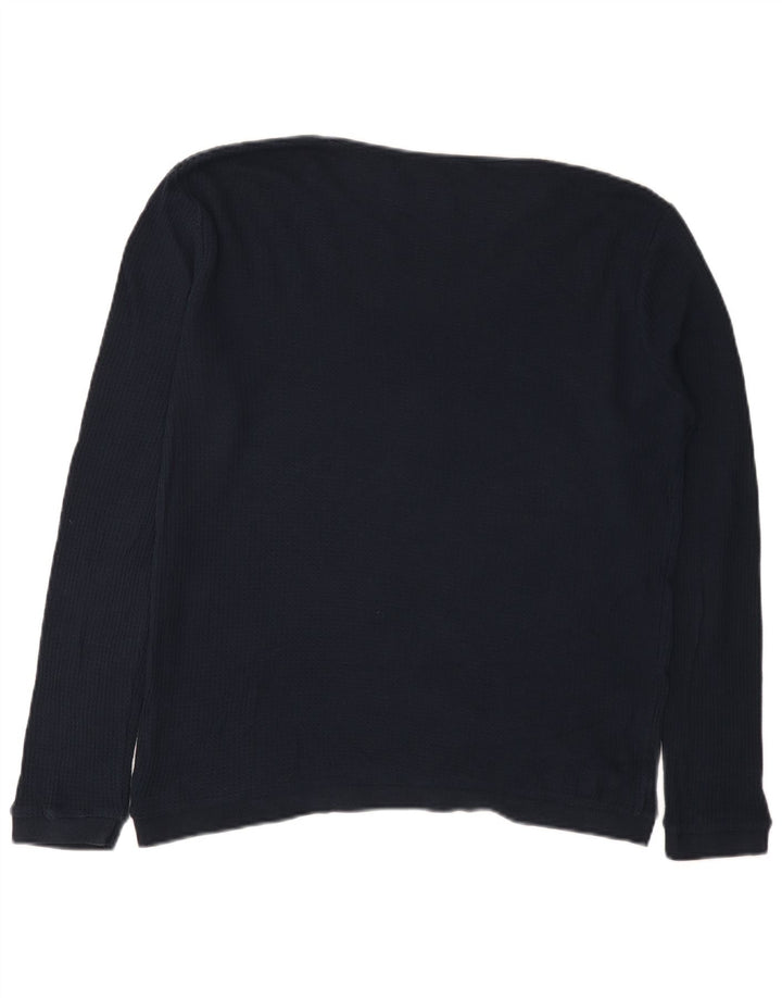 Męski sweter z dekoltem w łódkę Zara, średni granatowy