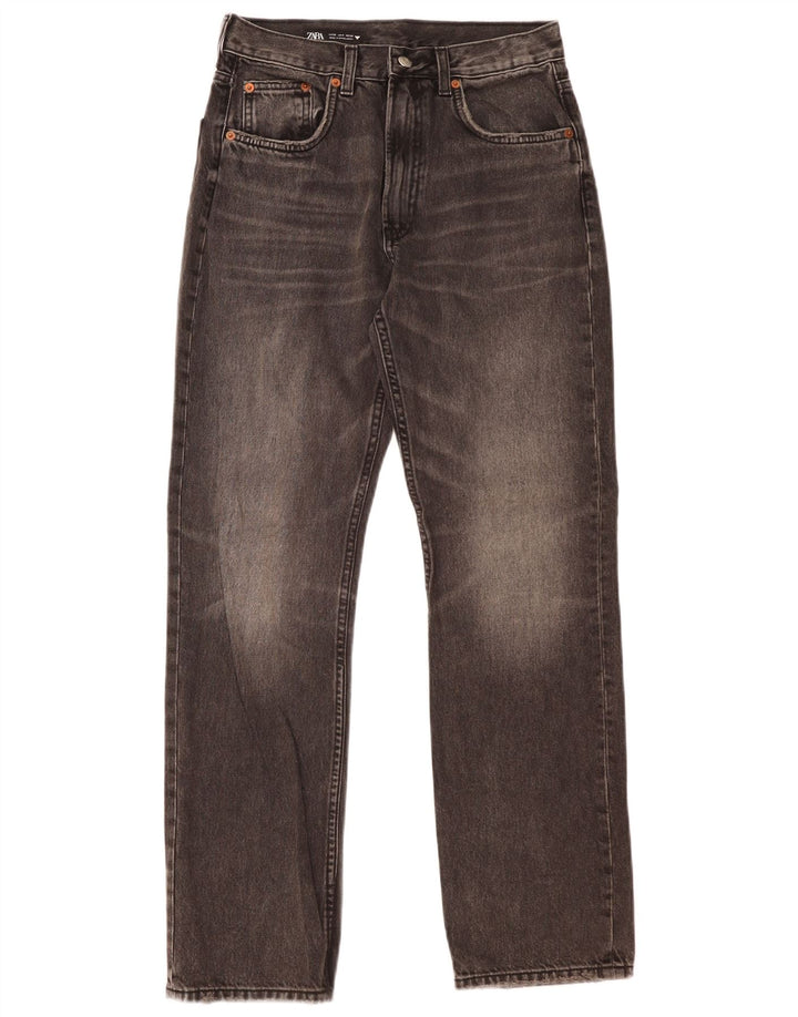 Zara Dame Straight Jeans EU 38 Small W29 L30 Grå Bomuld