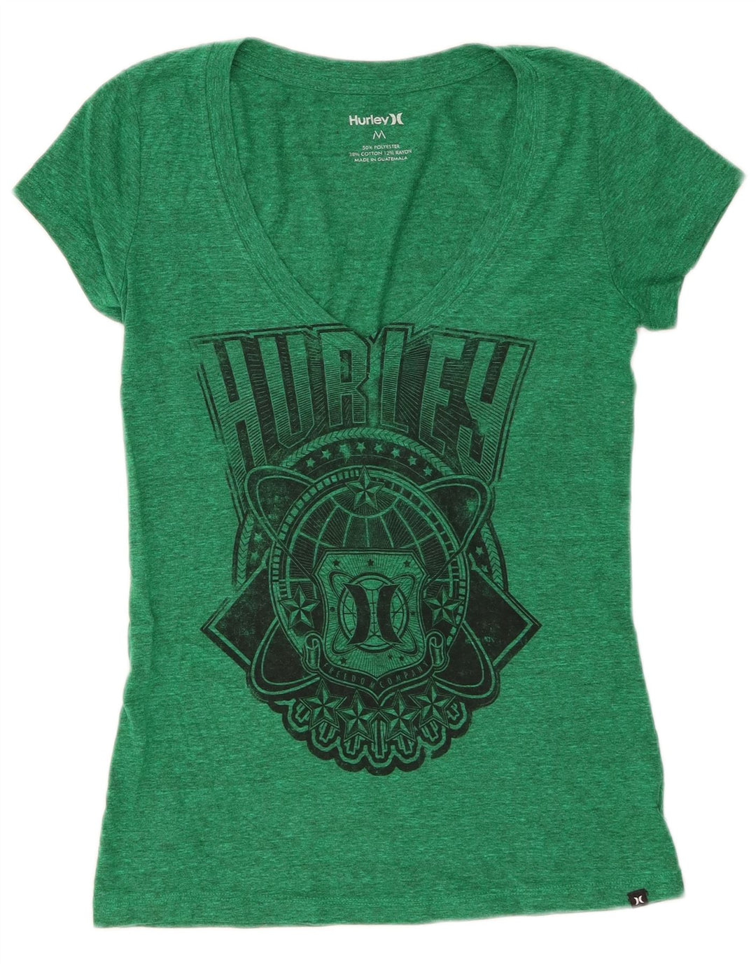 T-shirt grafica da donna Hurley Top UK 12 Poliestere verde medio