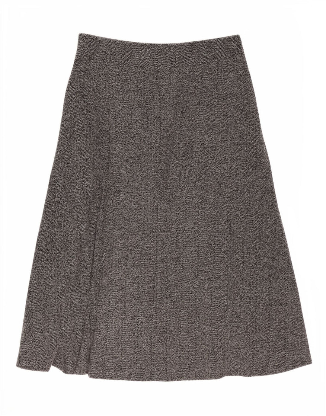 Zara Womens Midi A-Line Skirt Large W32 Grey Herringbone
