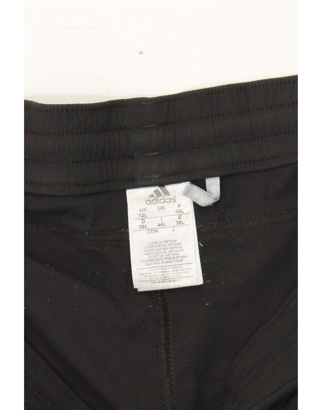 ADIDAS Womens Tracksuit Trousers UK 12 Medium Black Nylon Vintage Adidas and Second-Hand Adidas from Messina Hembry 