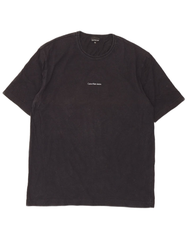 Calvin Klein Jeans Womens T-Shirt Top UK 18 XL Black Cotton