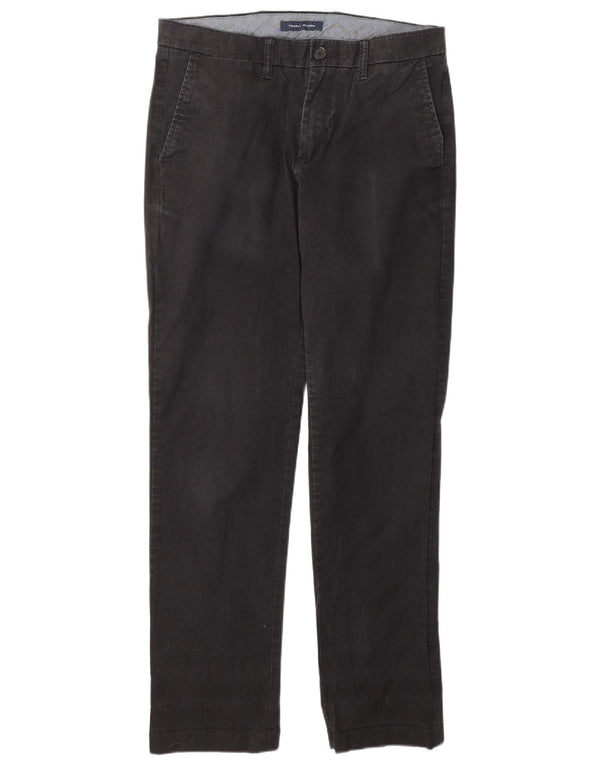 Tommy Hilfiger Mens Slim Chino Trousers W30 L32 Black Cotton