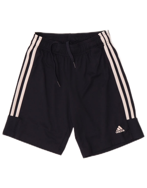 Pantaloncini sportivi Adidas Aeroready da ragazzo 9-10 anni in poliestere blu navy