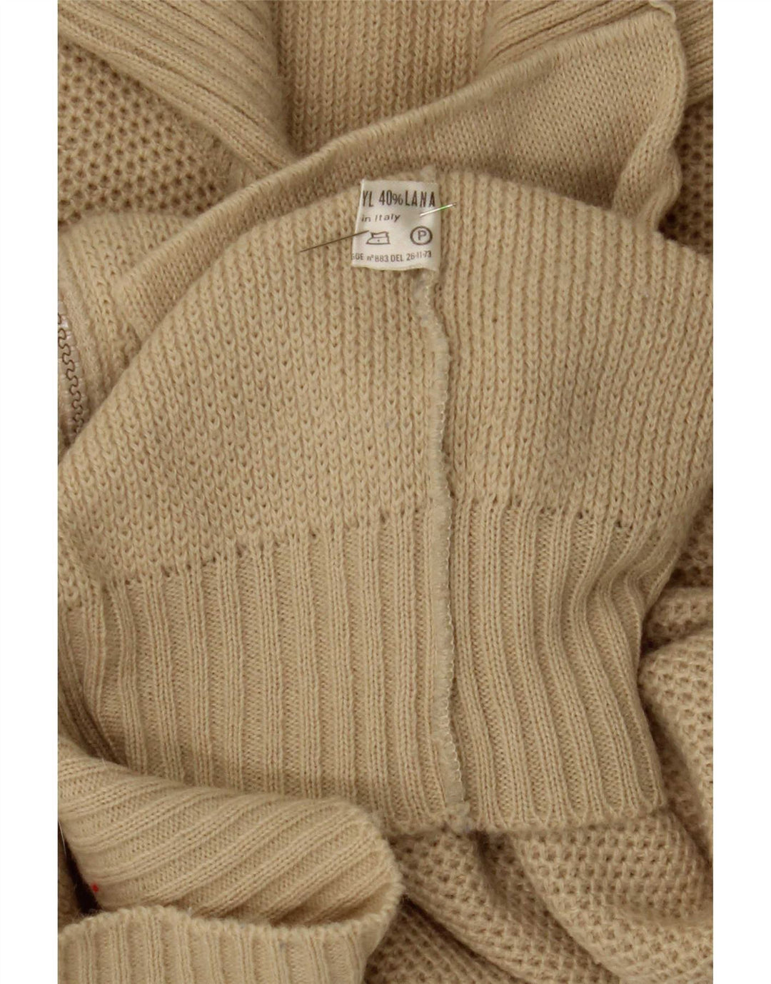 Gordon Mens Cardigan Sweater Medium Beige Polyester