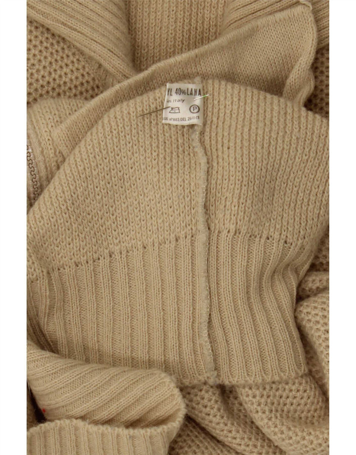 Gordon Mens Cardigan Sweater Medium Beige Polyester