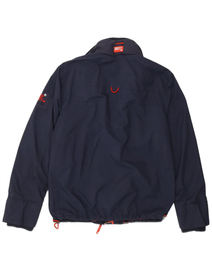SUPERDRY Womens Windbreaker Jacket UK 18 XL Navy Blue Nylon