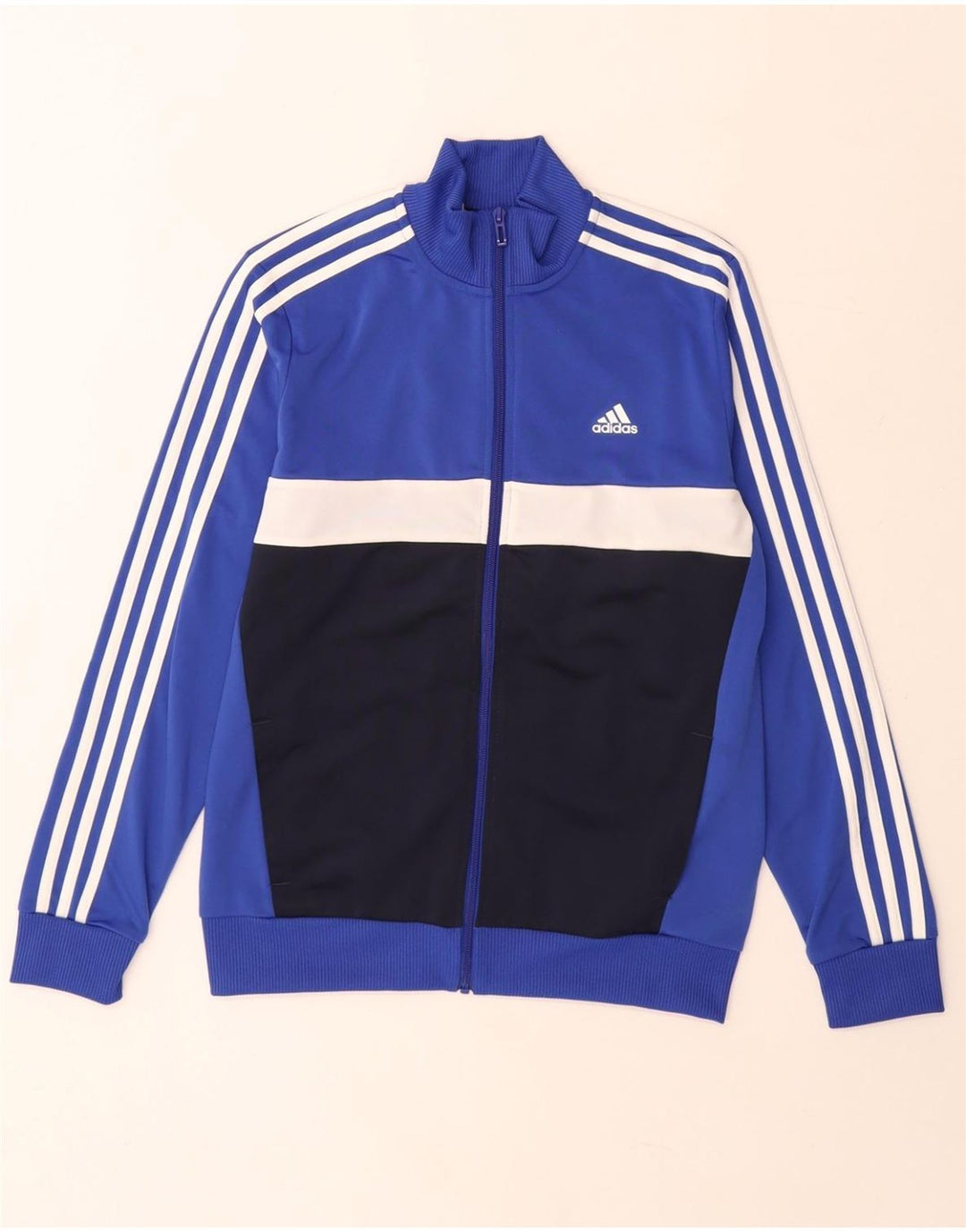 Adidas Veste de Survêtement Garçon 13-14 Ans Bleu Colorblock Polyester