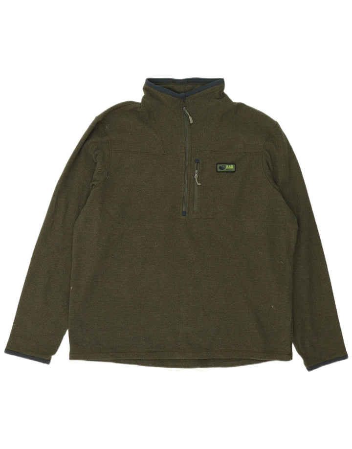 Moletom masculino Rab com zíper e gola XL poliéster verde