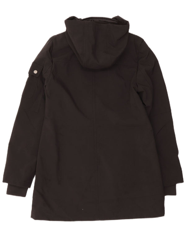 French Connection Dame Hooded Parka Jacket UK 10 Small Black