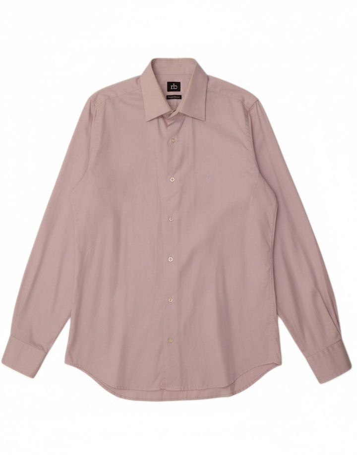 ROCCOBAROCCO Mens Shirt Size 15 1/2 39 Medium Purple Cotton