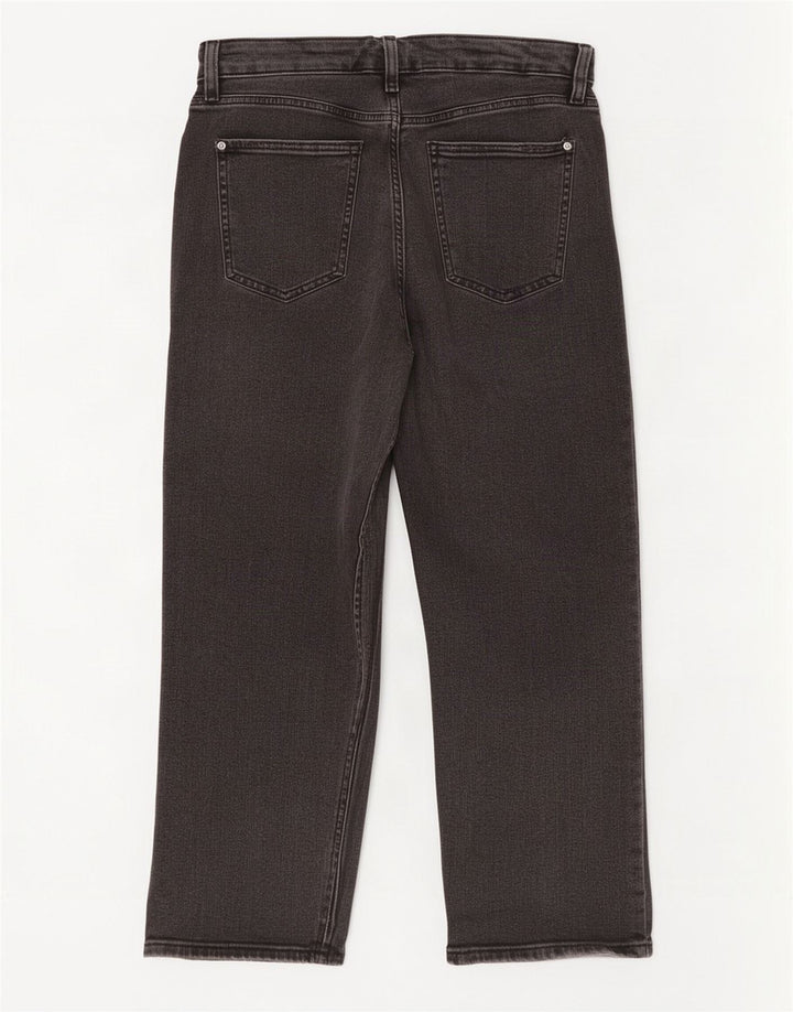 Jeans cropped da donna Marks & Spencer UK 12 medio W32 L25 cotone nero