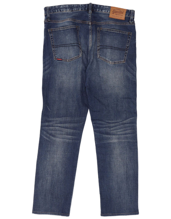 Męskie proste dżinsy Superdry W34 L30 Niebieskie, bawełniane