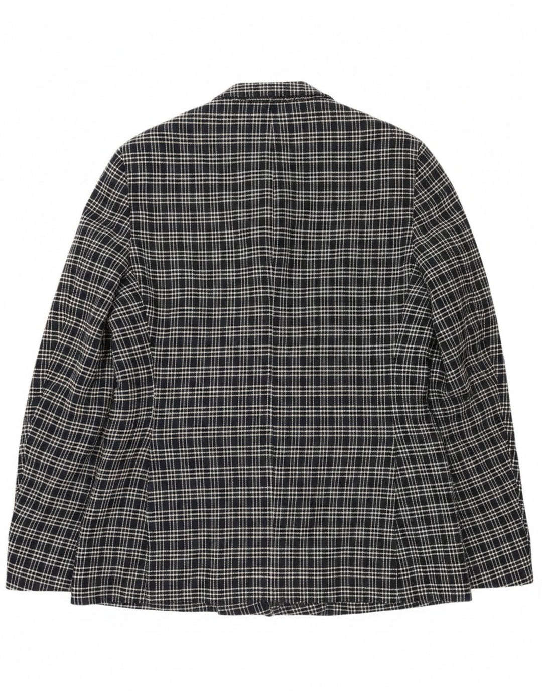 Manuel Ritz Mens Double Breasted Blazer Jacket IT 48 Medium Navy Blue Check