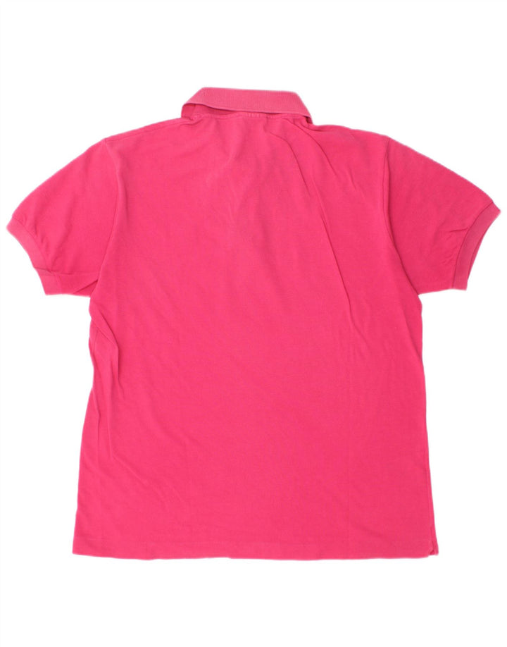 LACOSTE Mens Polo Shirt Size 4 Medium Pink Cotton