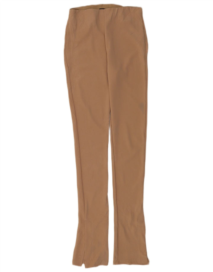 Zara Dame Leggings Medium W28 L30 Brun Nålestribet Polyester