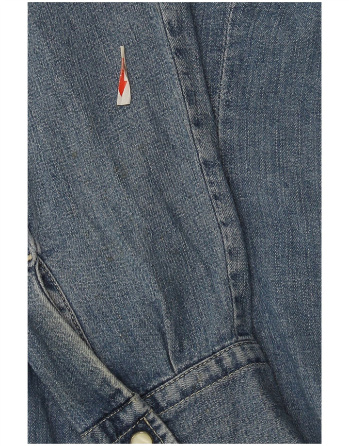 Replay Dame Denim Shirt UK 12 Medium Blue Cotton