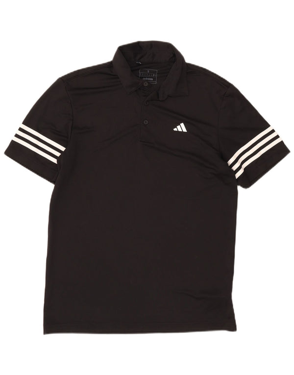 Мужская рубашка-поло Adidas маленькая черная из полиэстера