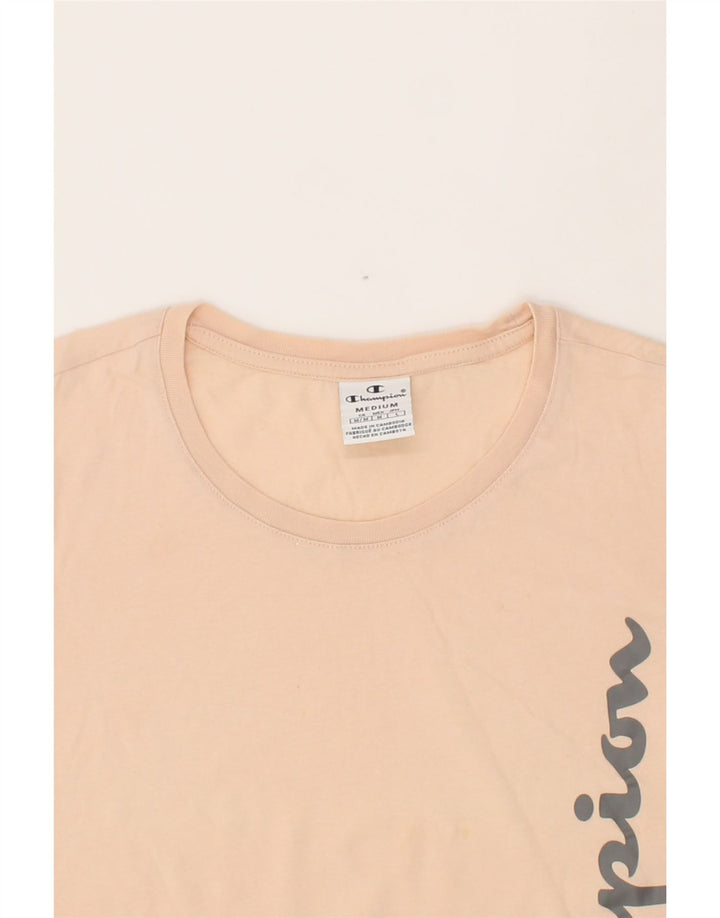 CHAMPION Womens Graphic T-Shirt Top UK 14 Medium Pink Vintage Champion and Second-Hand Champion from Messina Hembry 