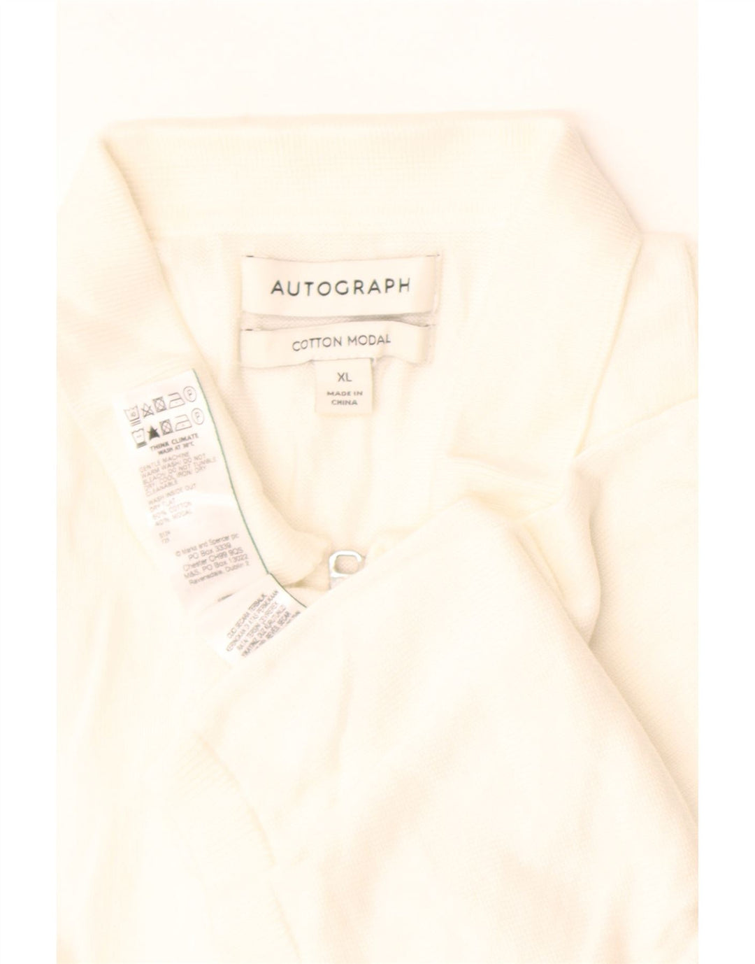 Marks & Spencer Herre Autograph Polo Neck Jumper Sweater XL Hvid