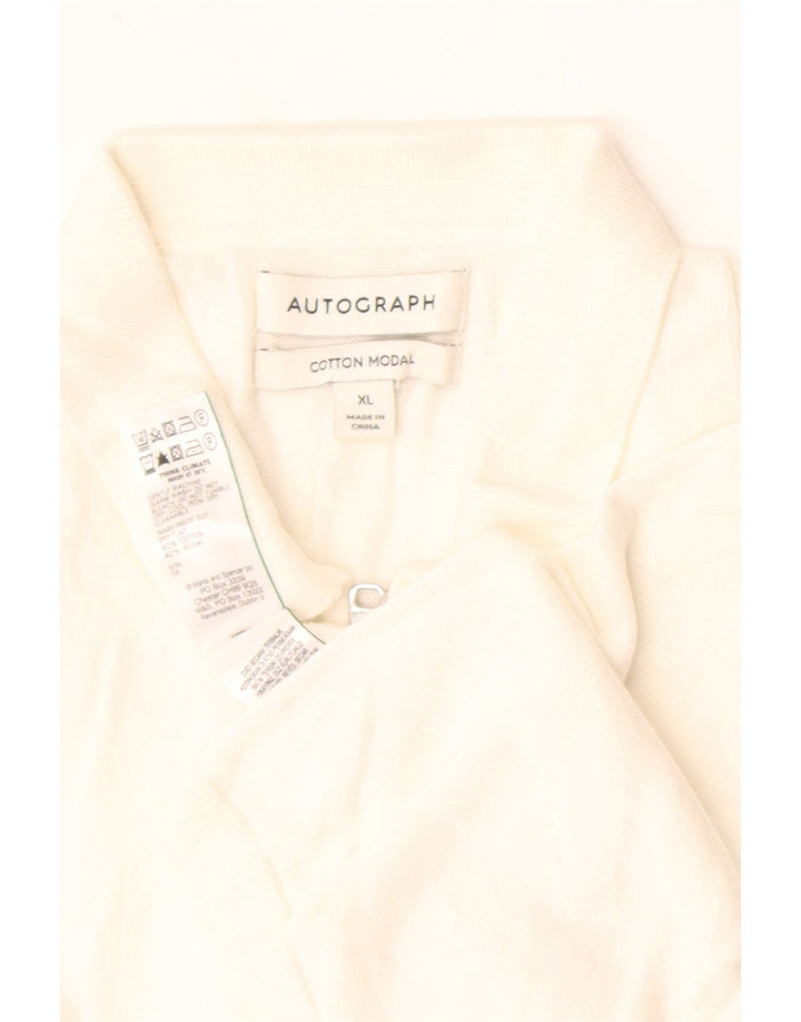 Marks & Spencer Herre Autograph Polo Neck Jumper Sweater XL Hvid