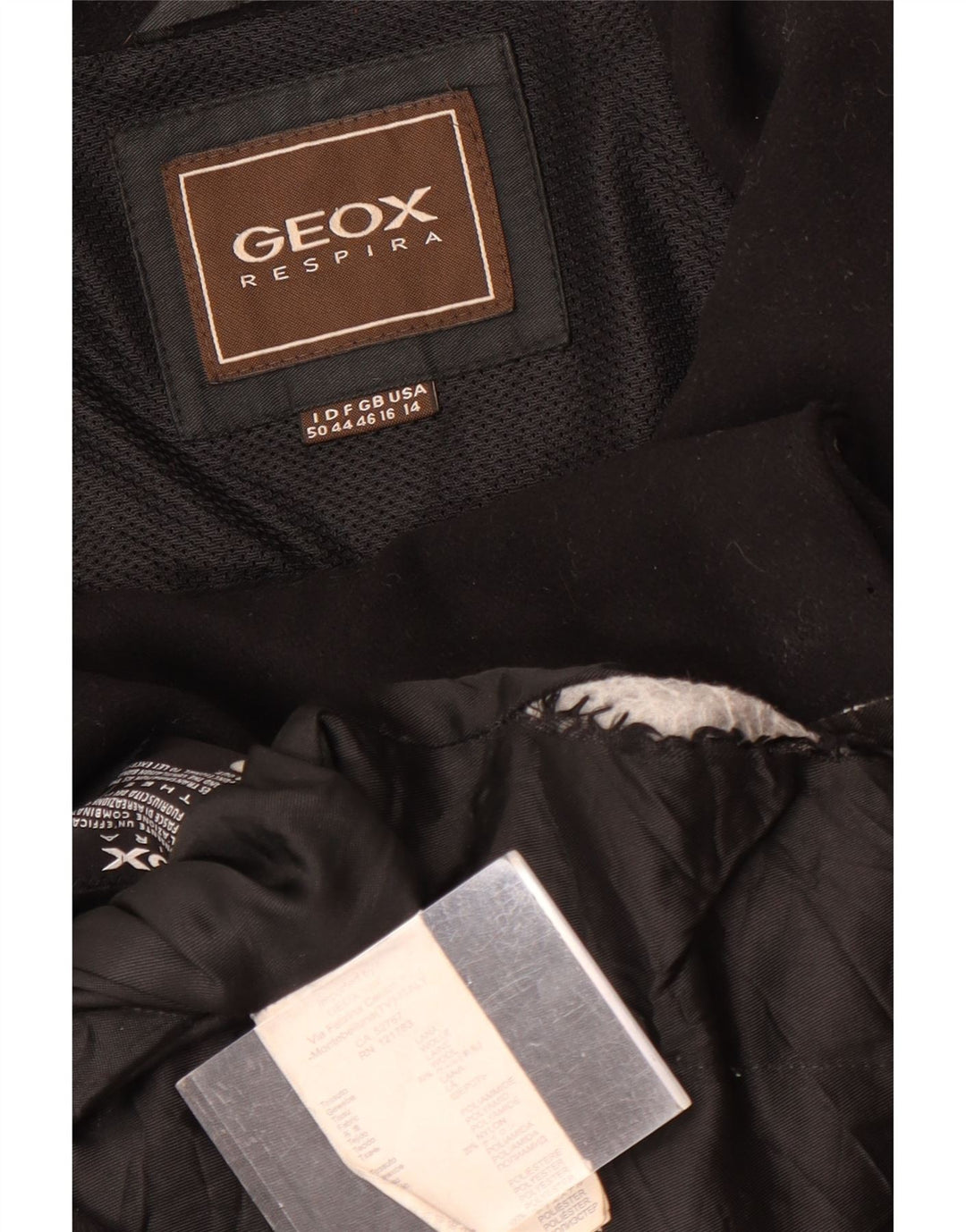Cappotto GEOX Respira da donna UK 16 grande lana nera