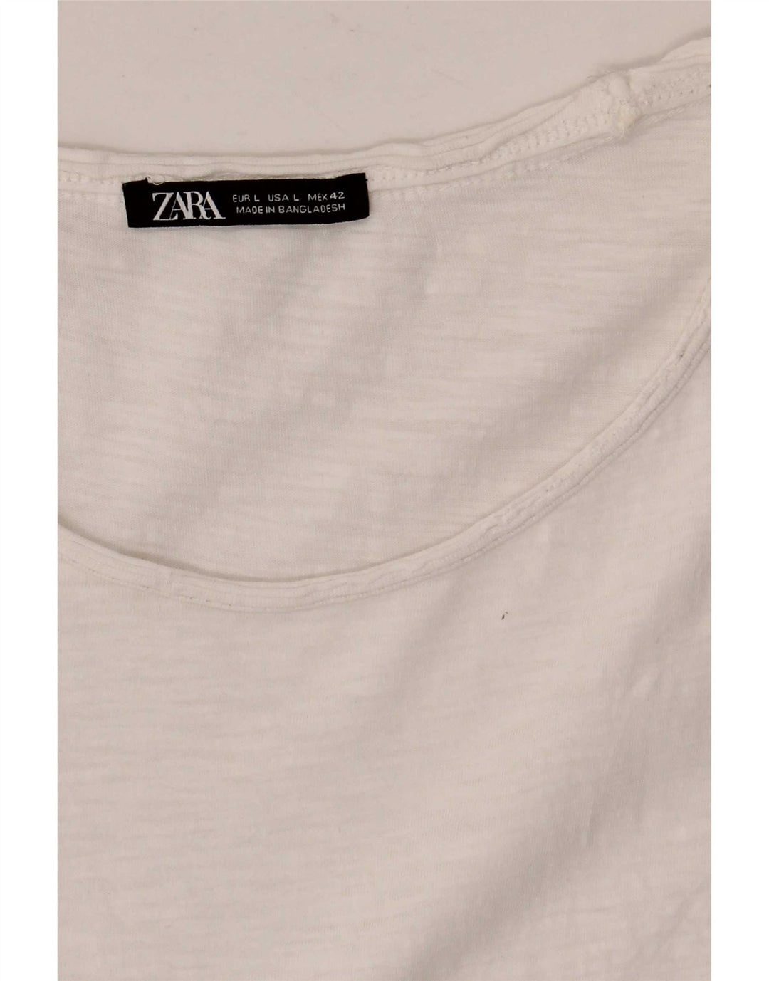 Zara Hombre Camiseta Sin Mangas Grande Blanco