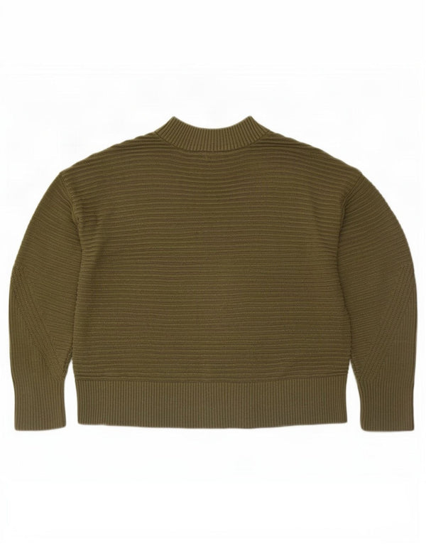 Pulover cu gât țestoasă pentru femei Warehouse UK 12 Medium Kaki cu dungi