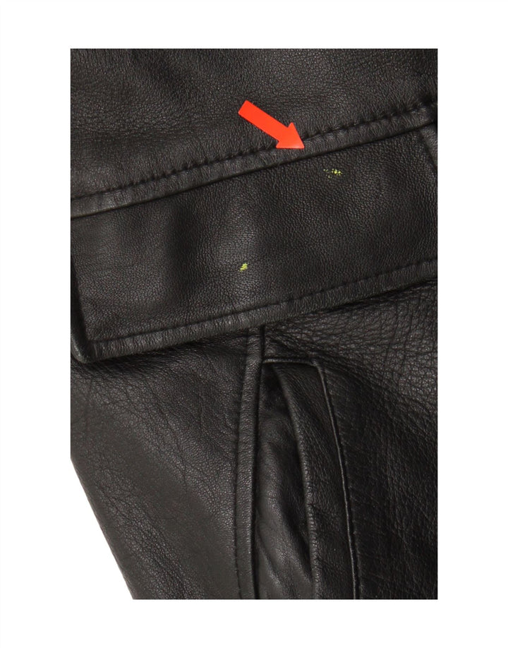 KARTEL Mens Leather Coat UK 40 Large Black Leather Vintage Kartel and Second-Hand Kartel from Messina Hembry 