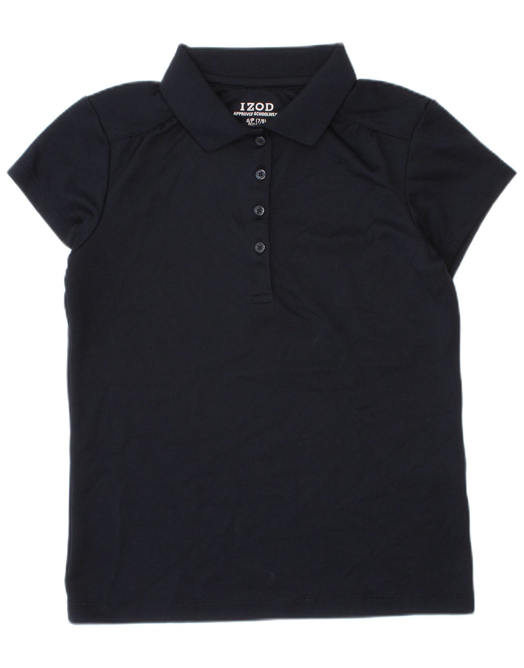 Izod Girls Regular Fit Polo Shirt 7-8 Years Small Navy Blue Polyester