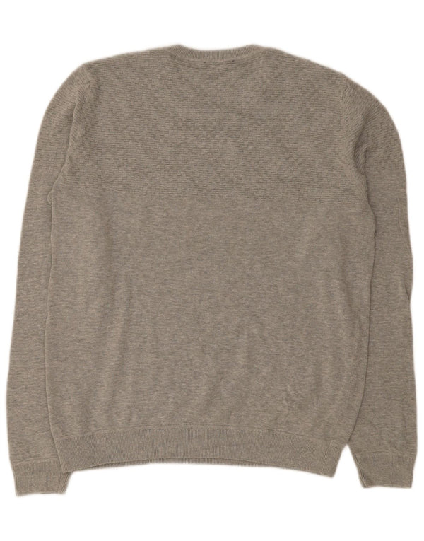 Jack & Jones Pull à col rond pour homme en coton gris Taille L