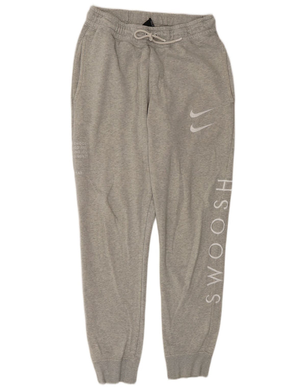 Pantaloni da tuta con grafica Nike Swoosh da uomo, pantaloni da jogging, piccoli, in cotone grigio