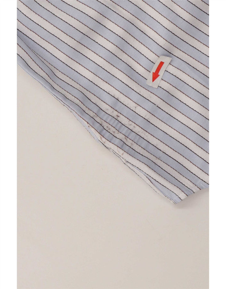 Harmont & Blaine Chemise coupe classique pour homme en laine d'agneau rayée bleu moyen