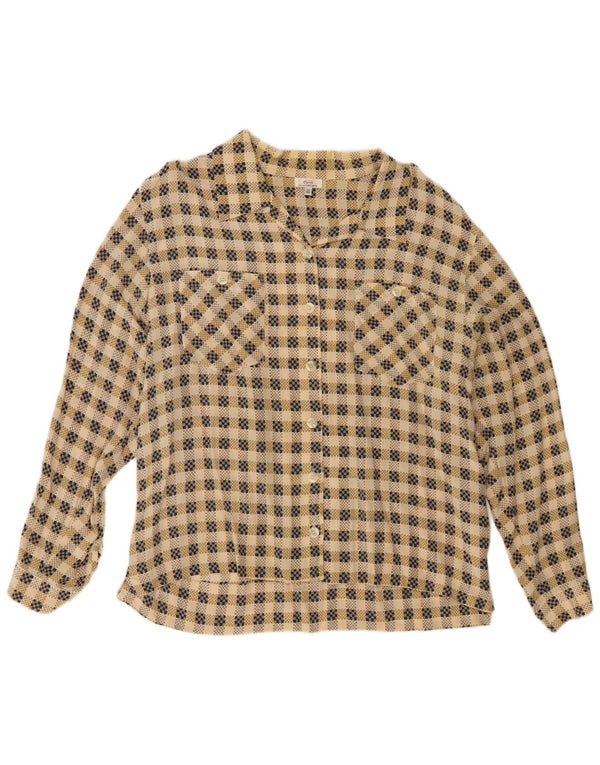 Женская рубашка cherie IT 52/54 2XL, бежевая клетка, шелк