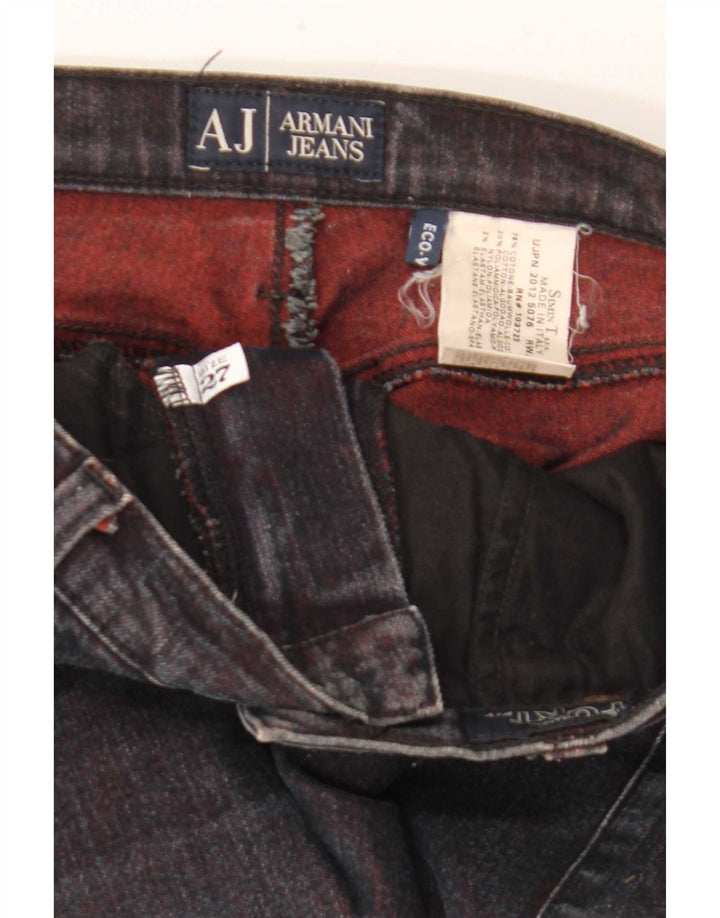 Armani Womens Slim Jeans W27 L32 Black Cotton