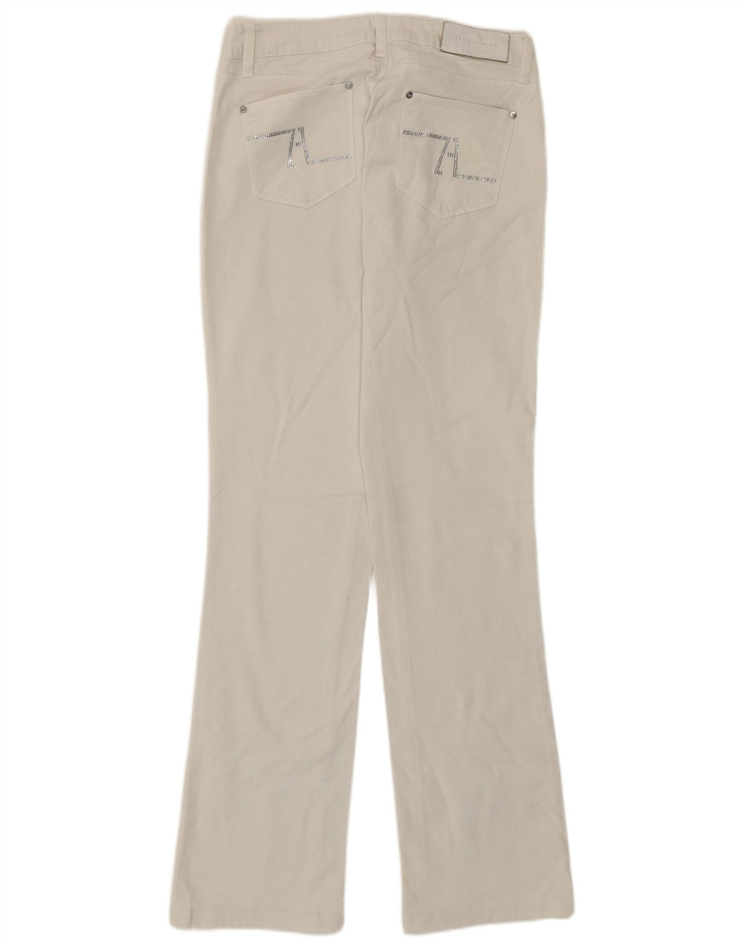 Jeans dritti da donna Zara EU 40 medio W30 L30 cotone bianco