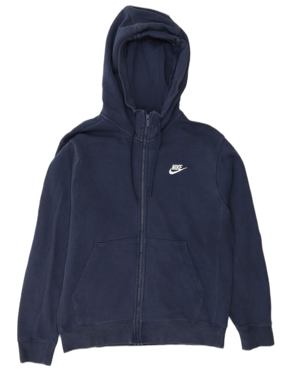 Nike Mens Zip Hoodie Sweater Small Navy Blue Cotton