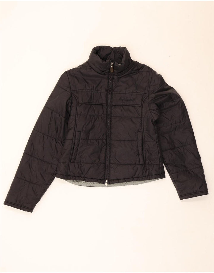 Onyx Damen Wattierte Jacke IT 40 Small Schwarz Polyamid