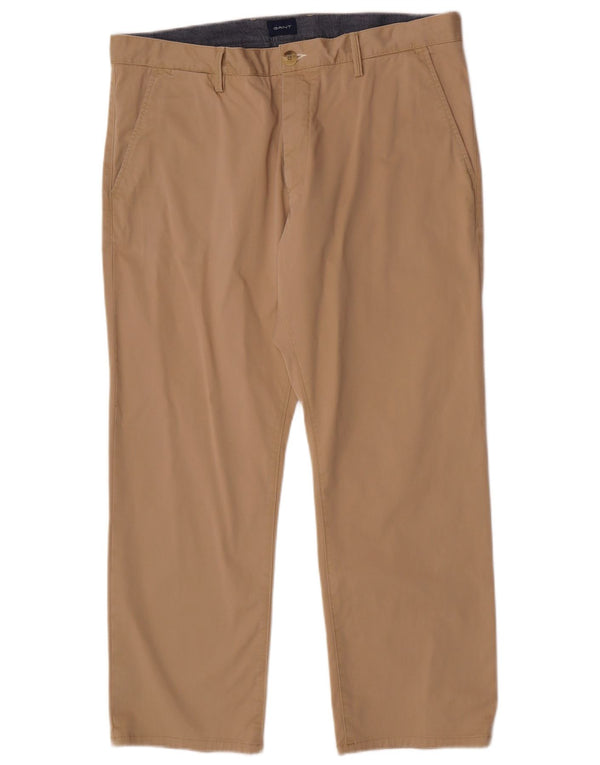 Gant Mens Regular Fit Chino Trousers W38 L28 Khaki Cotton